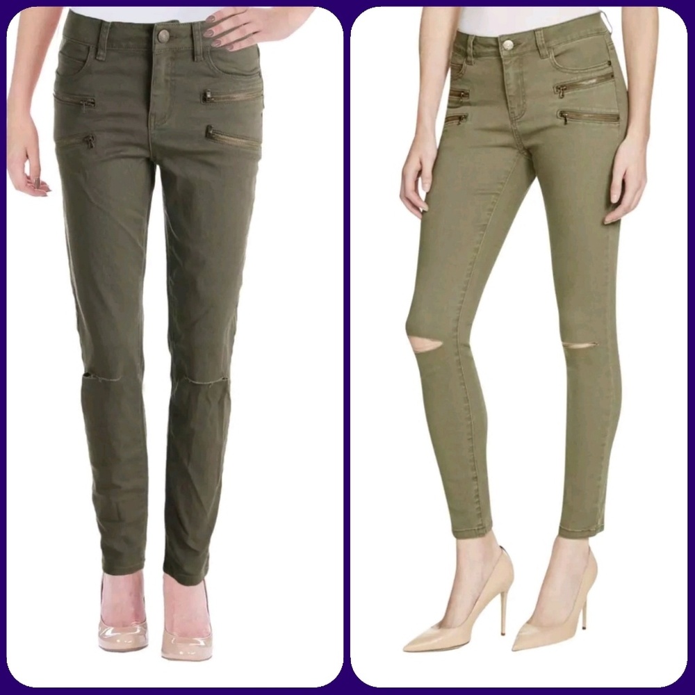ASOS Noisy May Lucy Skinny Ripped Knee Jeans Ankle zippers SZ 24